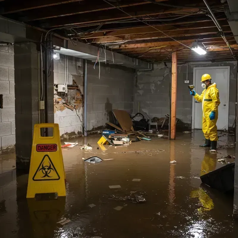 Flooded Basement Electrical Hazard in Fredonia, WI Property